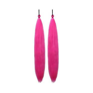 Imagem de Peruca Roxa Escura Com Rabo De Cavalo Duplo 2 Peças Acessórios De Cabe