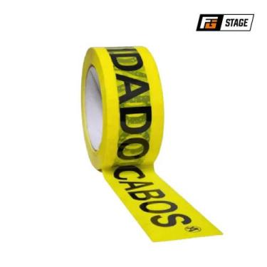 Imagem de Fita Adesiva Cuidado Cabos 48mm x 100m - Ideal para Sinalização - no-b