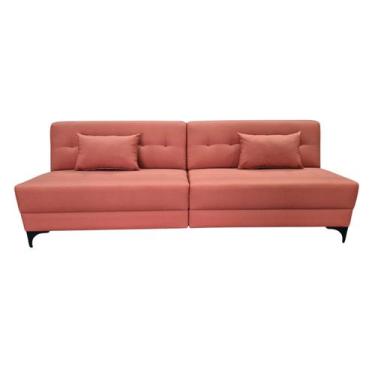 Imagem de Sofá Gianni Sem Braço Pé Aço Preto Tecido Acquablock Bipartido 220cm -