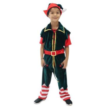 Imagem de Fantasia Duende Masculino Infantil Natal Completa - Sulamericana, Verd