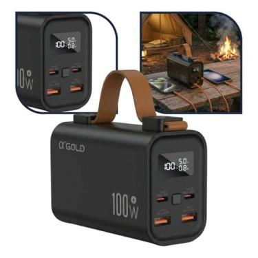 Imagem de Powerbank 30000mah Carregamento Turbo 100w Com Alça - Agold, Preto
