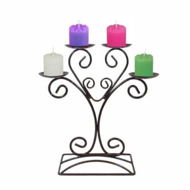 Imagem de Castiçal Coroa Advento Candelabro Porta 4 Velas Mesa Cores 2 - Velitas