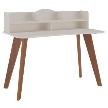 Imagem de Mesa Escrivaninha Com Nichos Sofia Cedro / Off White - ARTELY