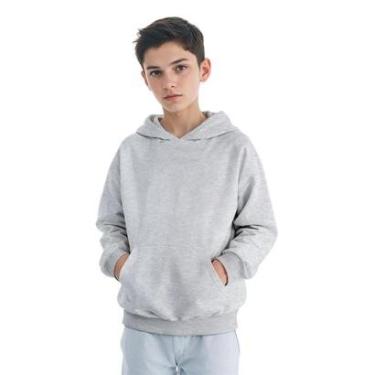 Imagem de Moletom Infantil Canguru Menino Algodão Capuz Bolso Frontal-Masculino