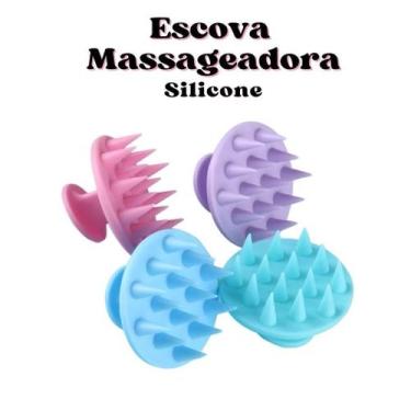 Imagem de Escova Massageadora Para Lavar os Cabelos de Silicone - Importado