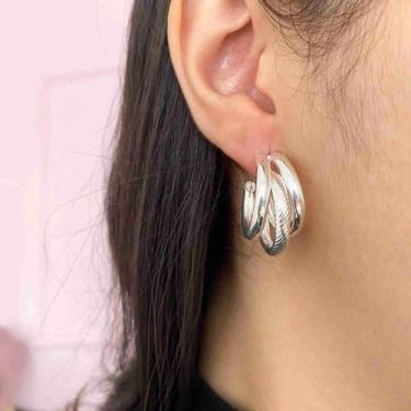 Imagem de Brinco Argola Tripla - Banhada a prata - Milly
