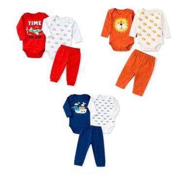 Imagem de Conjunto Bebe Menino 9 Peças Manga Longa Algodão - Duda Lele, m