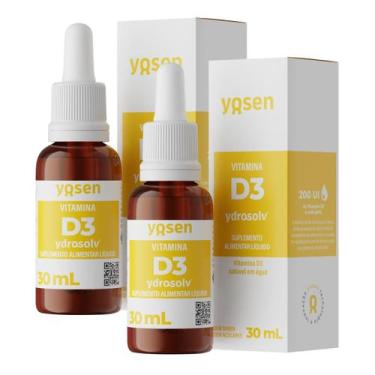 Imagem de 2x Vitamina D3 Colecalciferol Ydrosolv Yosen 30ml, Sem Sabor