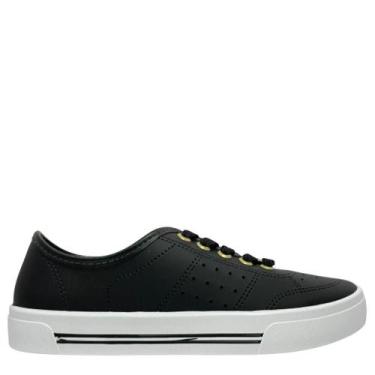 Imagem de Tênis Moleca Feminino Adulto Preto com Solado Branco 5667757, Preto, 3