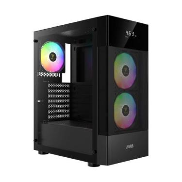 Imagem de Gabinete gamer mid tower 3 fans argb sem fonte aura gc5 preto gamdias