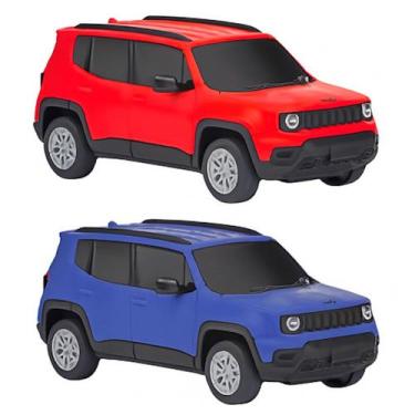 Imagem de 2 Carro Jipe Miniatura Realista 1:30 Carrinho Jeep Renegade - Usual Br