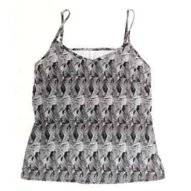 Imagem de Blusa Alcinha Estampada Preta e Cinza - Comprar e Usar