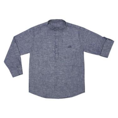 Imagem de Camisa Infantil Look Jeans Bata Linho Azul - LK, 02