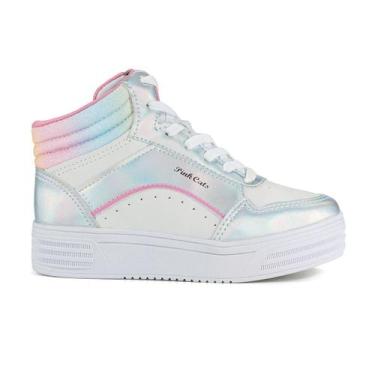 Imagem de Tenis Infantil Pink Cats V3323 Menina, Branco, 31