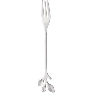 Imagem de Conjunto 4 Garfos para Aperitivo Prateado Aço Inox Leaves - ROJEMAC