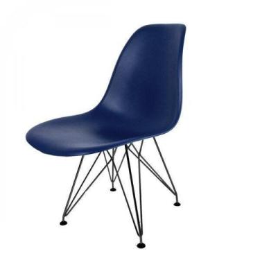Imagem de Cadeira Base Escura Eames Eiffel Azul/Bic/Preto - Empório.