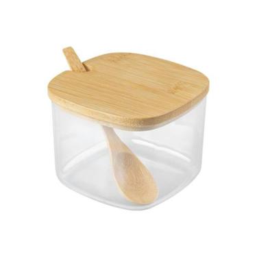 Imagem de Açucareiro De Bambu Porta Tempero Tampa E Colher Sense Ou