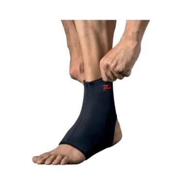 Imagem de Tornozeleira Realtex Neoprene 0800  Compressão e Conforto Cor:Pretotam