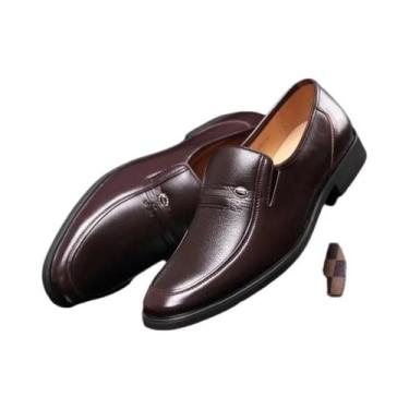 Imagem de Sapatos Formais Masculinos Em Couro Preto Respirável Slip on Mocassins