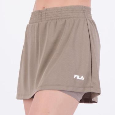 Imagem de Shorts Saia Fila Flow III Feminina Marrom, G