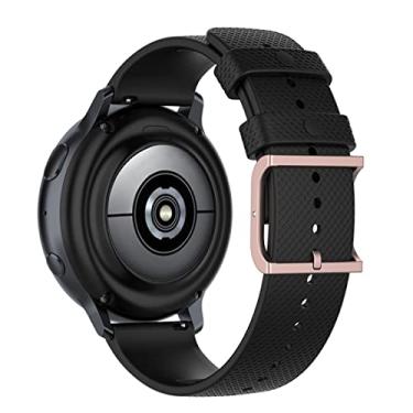 Imagem de Pulseira Moderna V2 20mm Fivela Rose compatível com Samsung Galaxy Watch 3 41mm - Galaxy Watch Active - Galaxy Watch 42mm - Marca LTIMPORTS (Preto)