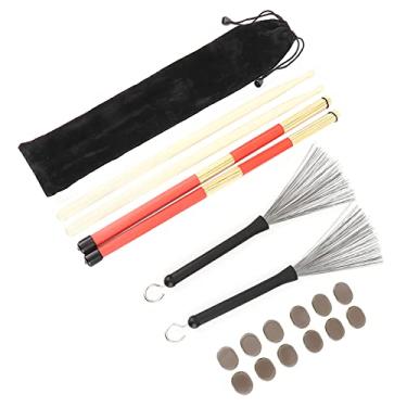 Imagem de Acessórios para tambor, baquetas de bordo 5A em tom sólido para tocar instrumentos musicais (M02762 café)