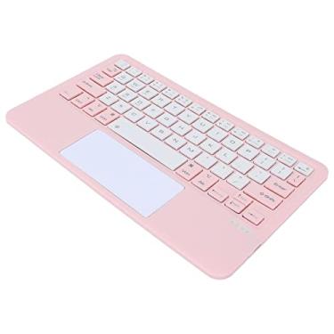 Imagem de Teclado sem fio, três cores disponíveis, touchpad portátil leve, chave de tesoura, estrutura para os pés, teclados de computador Cor de rosa