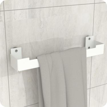 Imagem de Porta Toalha Rosto Ventosa Suporte Banheiro Branco ELG