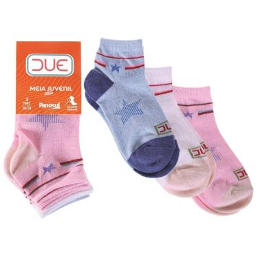 Imagem de Kit 3 Pares de Meias Juvenil Tamanho 28/33 Panosul