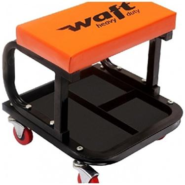 Imagem de BANQUINHO BANCO ASSENTO PARA MECANICO COM RODINHAS E BANDEJA PRA FERRAMENTAS WAFT