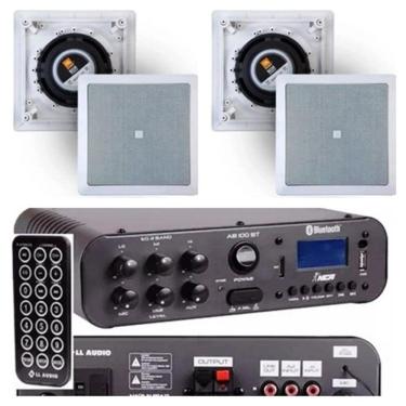 Imagem de Amplificador Sa100bt Bluetooh + 4 Caixas Gesso 6Co1q
