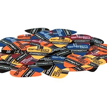 Imagem de ChromaCast Palhetas de guitarra Speed Series Celuloid, tamanhos e cores sortidos, pacote com 40
