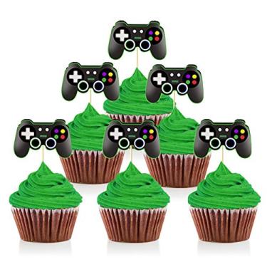 Imagem de Mity rain Controles de Videogame Cupcake Toppers-Gamepad Palitos de Bolo temáticos Jogo Aniversário Casamento Casamento Festa Decorações (24 peças)
