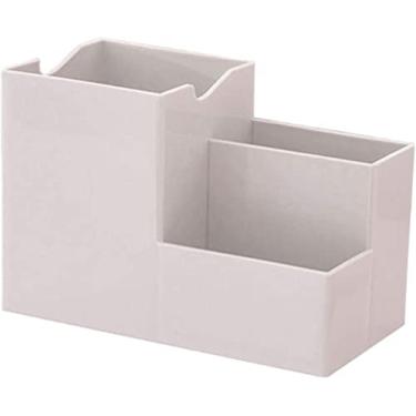Imagem de Organizador de armazenamento de armazenamento, suporte de mesa de organizador multifuncional, recipiente de armazenamento de armazenamento, ferramentas de maquiagem, rack, escola, mesa de escritório, organizador (cinza)