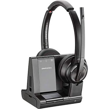 Imagem de Plantronics Sistema de fone de ouvido DECT sem fio SAVI 8200 Series W8220-M, certificado para Skype for Business