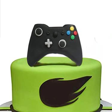 Imagem de DiDida Topos de bolo de videogame com controle e decoração de bolo de aniversário