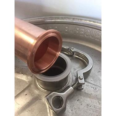 Imagem de Adaptador de barril de cerveja com três braçadeiras de cobre de 5 cm serve para tubo de cobre de 5 cm sem grampo