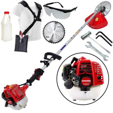 Imagem de Roçadeira Kawashima Plus Lateral KW260T 26cc 2T á Gasolina Com Empunhadura Circular Ideal Para Uso Intensivo na Limpeza de Grandes Propriedades Rurais