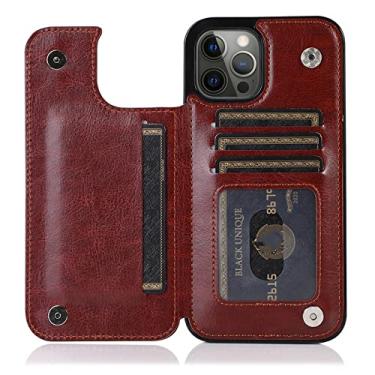 Imagem de Capa de couro de luxo para iPhone 14 13 12 Mini 11 Pro XR X XS Max 8 7 6 6s Plus 5 5S SE 2020 2022 Carteira Suporte de telefone Capa de telefone marrom, para iPhone 7Plus 8Plus