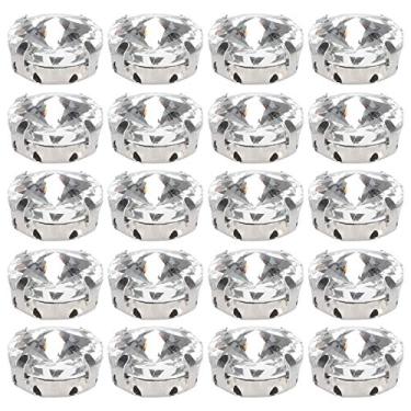 Imagem de 20pcs garra sapatos clipes, cristal charme fivela sapato clipes brilhante bridia mão costura sapatos clipes para botas fivela casamento (redondo)