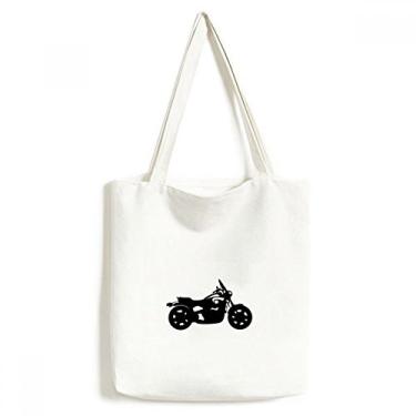 Imagem de Bolsa de lona com estampa de contorno de motocicleta mecânica, bolsa de compras casual
