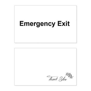 Imagem de Emergency Exit Black Symbol Pattern Thank You Card Birthday Paper Greeting Wedding Repreciation