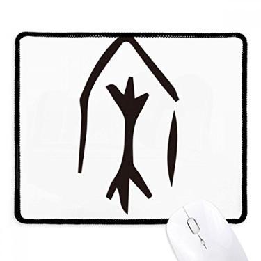 Imagem de Mousepad com inscrição óssea de sobrenome chinês com borda costurada, tapete de borracha para jogos