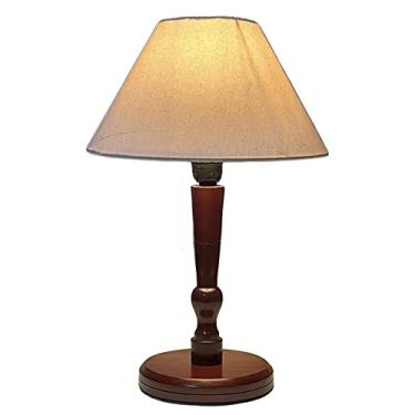 Imagem de Abajur Farol com Cúpula de algodão Luminária de mesa retrô Cor:Marrom