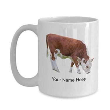 Imagem de Caneca de vaca personalizada – ideia de presentes para amantes de vaca – Caneca de vaca personalizada – Caneca de café de 425 g
