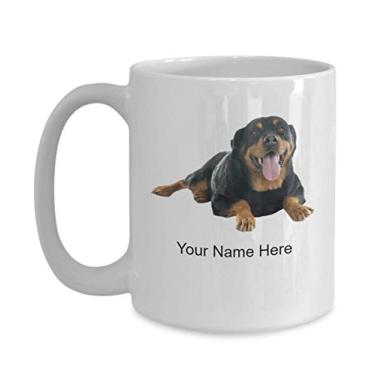 Imagem de Caneca Rottweiler personalizada – Caneca de café para cães Rottweiler – Ideia de presente de cachorro – Caneca de café personalizada Rottweiler – Caneca de café de 425 g