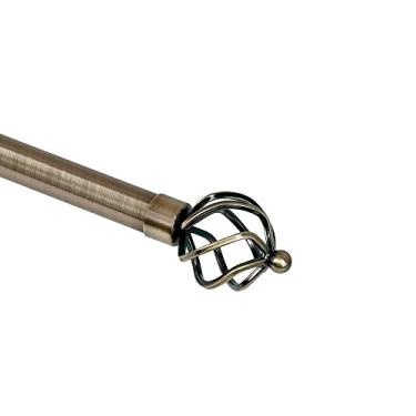 Imagem de Kit Varão Extensível de 1,60 m a 3,00 m, Espessura do tubo 25-28mm, 2 Ponteiras Decorativas Coroa, Ouro Velho