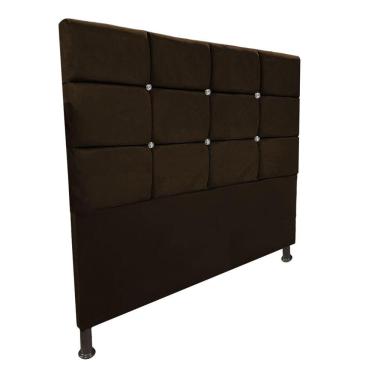 Imagem de Cabeceira de Cama Box Viúva 130cm Estofada Lari Marrom
