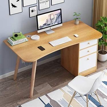 Imagem de Madeira Simples Multifuncional Com Gaveta Mesa De Madeira Industrial Multifuncional Para Escrever Mesa De Jogos Estação De Trabalho De Escritório Em Casa Mesa De Computador De Escritório-A,C,L47 *