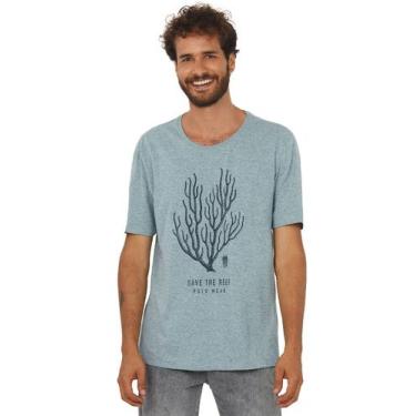 Imagem de Camiseta Masculina Estampa Save The Reef Polo Wear Azul Médio